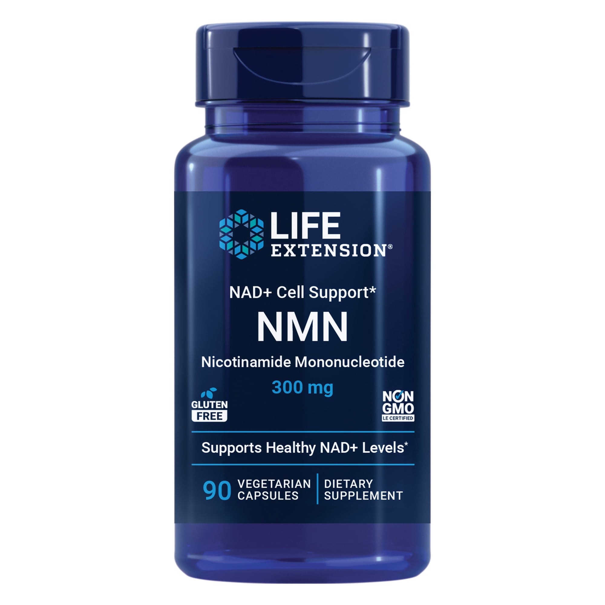 Life Extension NAD+ Cell Support NMN, Healthy Aging, Energy Support, nicotinamide mononucleotide, NAD+, 300 mg, Gluten Free, Non-GMO, Vegetarian, 90 Capsules
