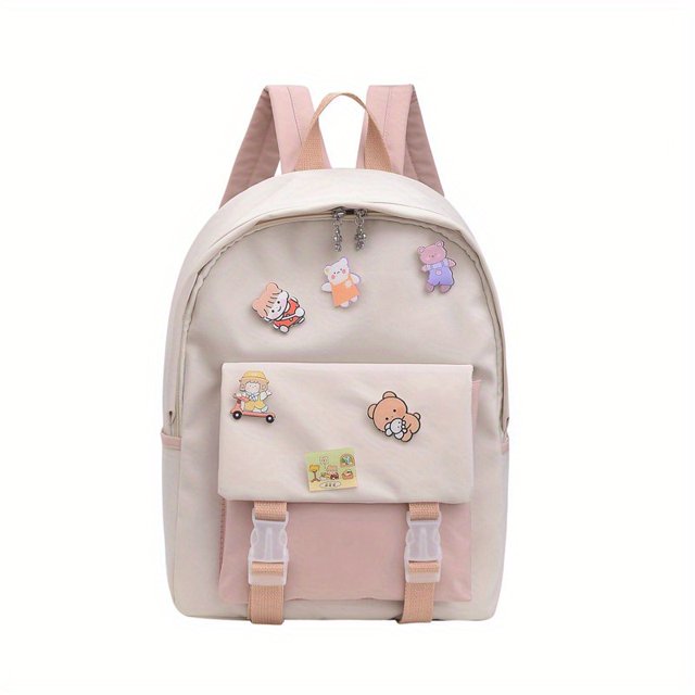 Pink Daily Backpack for Junior High & High School Students - Lightweight, Breathable & Spine Protection for Outdoor Sports & Travel