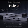 thumbnail image 2 of Estación de acoplamiento UGREEN Revodock Pro 11 en 1 4K @120Hz DP+HDMI, 2 of 8