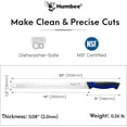thumbnail image 4 of Humbee Chef Carving Knife 14-Inch with Granton Edge for Turkey Ham Meat Slicing and cutting NSF Certified DT-21 Series, Blue, 4 of 7