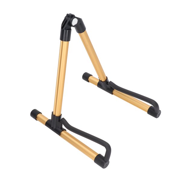 Soporte de guitarra plegable Soporte de instrumentos plegable de metal ajustable para instrumentos de cuerda Dorado