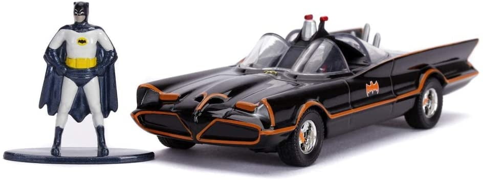 Jada Jada31703 DC Comics Batmobile Classic W/Batman Figure Black 1966 1/32 