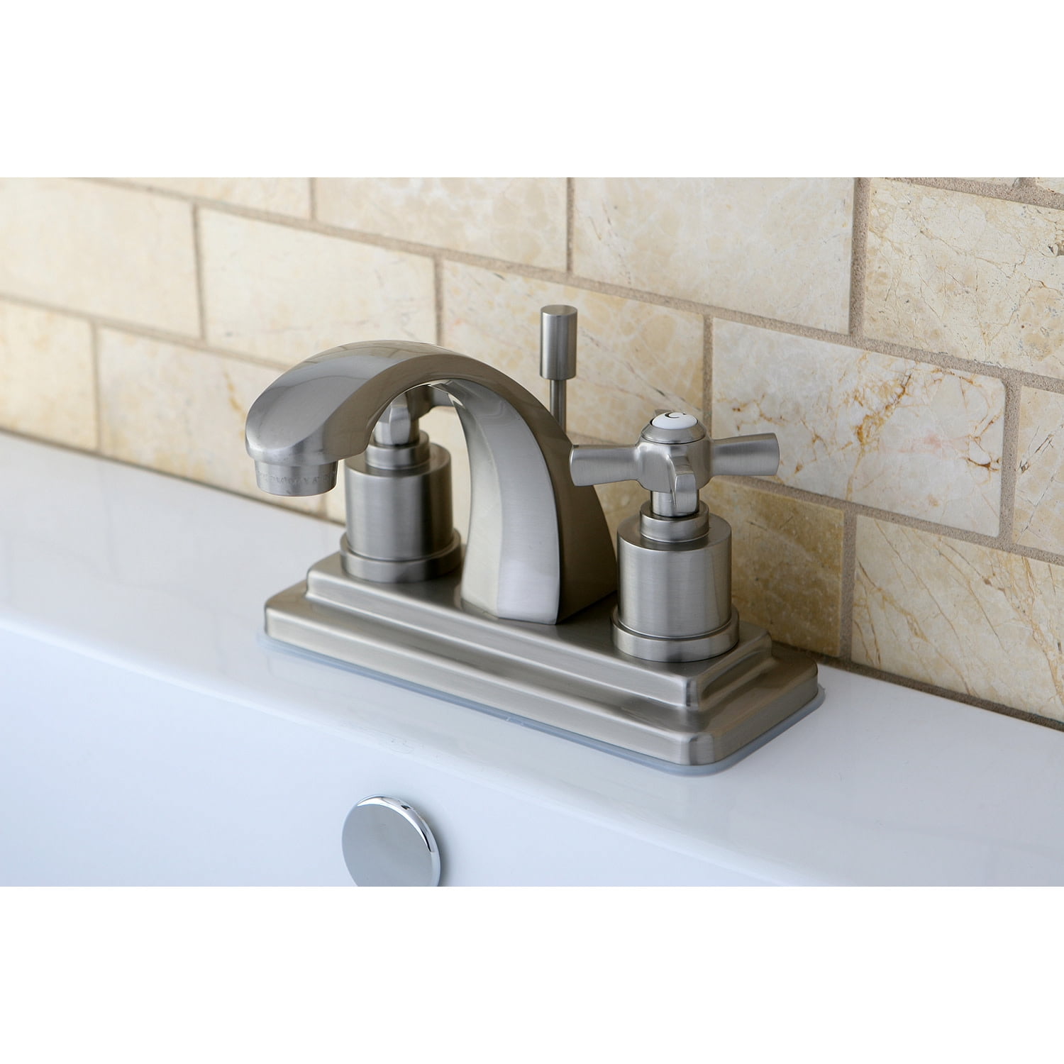Kingston Brass KS4648ZX 4 in. Centerset Bathroom Faucet, Brushed