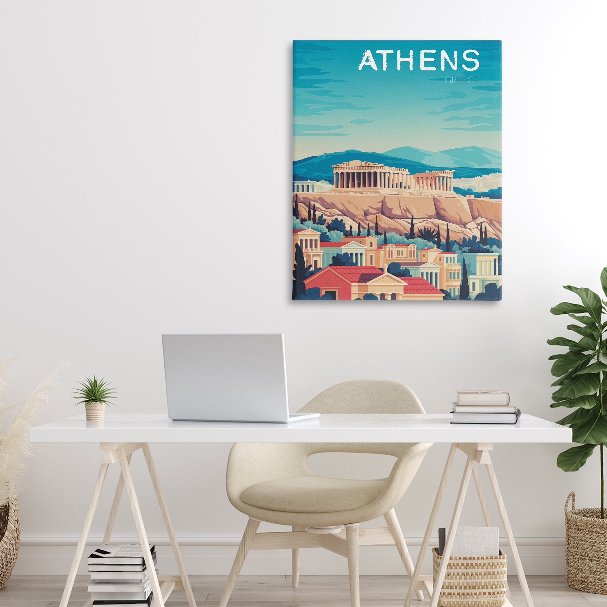 Stupell Industries Athens Topography Cityscape Canvas Wall Art, design by Andreas Magnusson