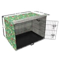 thumbnail image 6 of Spring Dog Crate Cover, Repetitive Daisy Strawberry Leaves Blossoms Illustration, Easy to Use Pet Kennel Cover Small Dogs Puppies Kittens, 7 Sizes, Dark Coral Lime Green, by Ambesonne, 6 of 6