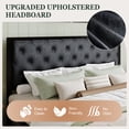 thumbnail image 5 of Amolife King Size Bed Frame with Upholstered Headboard and Elevated Footboard, 12.5" Under-Bed Storage Space, No Box Spring Needed, Black, 5 of 9