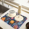 thumbnail image 2 of Yayeee Dish Drying Mat for Kitchen Counter 16" x 18" Microfiber Super Absorbent Coffee Decorative Pad, Pink Christmas Splendor, 2 of 9