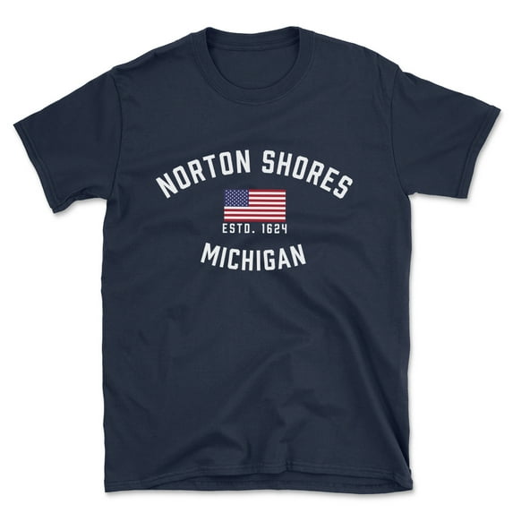 Norton Shores Michigan Patriot Men's Cotton T-Shirt