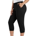 thumbnail image 5 of Xdegoge Womens Capri Leggings Plus Size Elastic Waist Athletic Workout Lightweight Cropped Pants with Pockets Running Gym Yoga Casual Activewear Xl-5Xl, 5 of 8