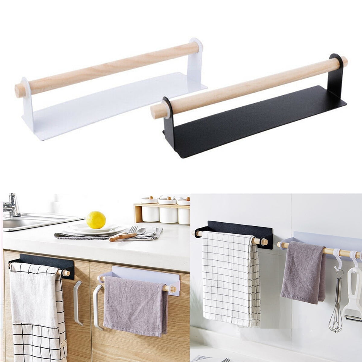Bathroom Self-adhesive Toilet Paper Shelf Wall Hanging Towel Holder Metal