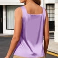 thumbnail image 5 of Women's Cotton Polyester Blend Camisole,V-Neck Sleeveless Solid Color Casual Tank Top Everyday Basic Tops Purple XXL, 5 of 6