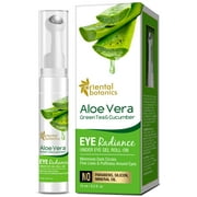 Oriental Botanics Aloe Vera, Green Tea & Cucumber Eye Radiance Under Eye Cream Massage Roller to Reduce Dark Circles, Puffiness and Fine Lines, 15ml - With Caffeine, Hyaluronic Acid, B3