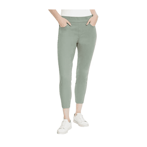 Gloria Vanderbilt Womens Crop Length Mid Rise Pull On Jean Green 10