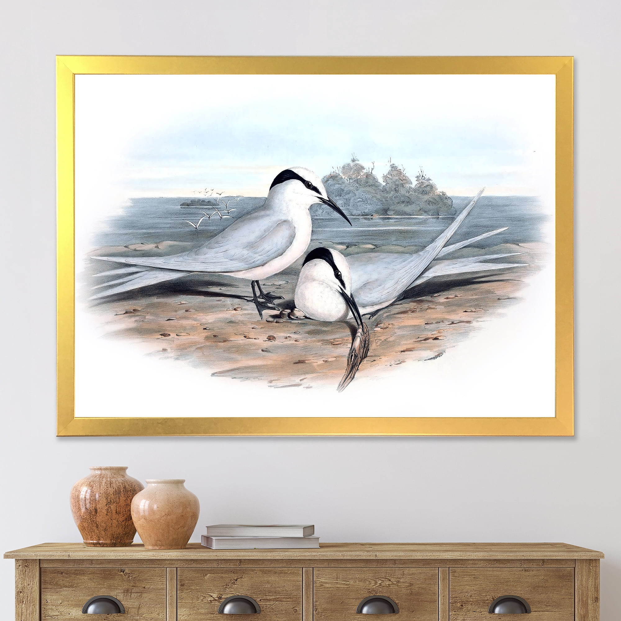 Designart 'Ancient Birds In The Wild IX' Traditional Framed Art Print