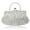 Silver, variant on Women's Handmade Beaded Evening Clutch - Elegant Floral Embroidered Purse with Metal Handle, Vintage Style Party Bag for Wedding & Formal Events - Silver