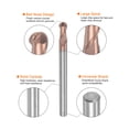thumbnail image 3 of Uxcell 2 Pieces Ball Nose End Mills 2mm Radius Solid Carbide TiSin Coated 2 Flutes HRC55 CNC Router Bits, 3 of 6