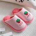 thumbnail image 2 of LIIPEE Boys Girls Slippers Comfort Cute Fruit Printed Non- Memory Foam Warm Flat Shoes Baby Soft Leisure Slippers,Pink,4-5 Years, 2 of 5
