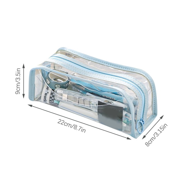 Estuche de Lápiz para Niñas Estuche de Lápiz Portátil de Papelería Multifuncional Transparente de Gran Capacidad Estuche de Lápiz para Niños