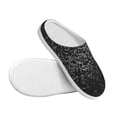 thumbnail image 3 of Daiia Black And White Dotted Print Women’s Fuzzy Slippers Memory Foam Lightweight House Shoes Cozy Loafer Flannel House Shoes-37/38, 3 of 7