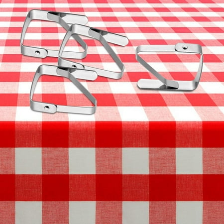 

4Pcs Tablecloth Cover Clip Stainless Steel Flexible Tablecloth Clamp Holder Table Cloth Holders for Party Patios Home Kitchen Wedding