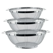 U.S. Kitchen Supply 3 Piece Colander Set-Stainless Steel Wired Mesh Strainer Baskets with Wide Handles-11"-5 Quart, 9.5"