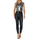 thumbnail image 2 of INSPIRAR CHIC Blusa Metálica Sin Mangas para Mujeres Top Brillante de Fiesta Club XS Negro Plateado, 2 of 6