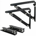 thumbnail image 1 of Juego de 2 soportes para estantes de 150 mm, soporte plegable Soporte plegable para pared Soporte para estante en ángulo de 90 grados Soportes para estante plegables de metal (6 pulgadas), 1 of 5