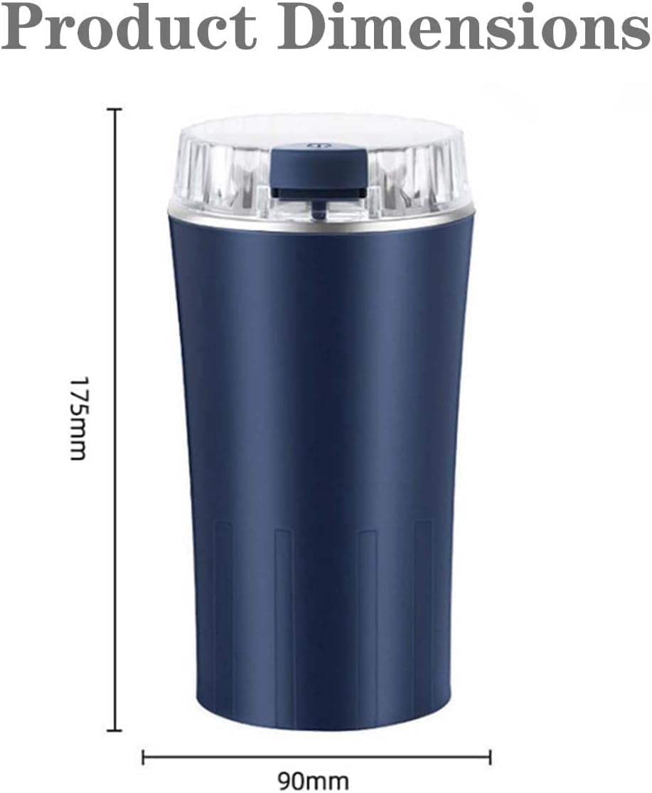 Household Superfine Grinder - 250ml Electric Coffee & Spice Grinder for Multi-Grain Blending & Powdering, One Touch Grinder Electric with Stainless Steel Blades for Beans, Herbs, Nuts, Grains