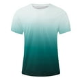 thumbnail image 4 of WREESH Men's Gradient Print Crew Neck T-Shirt Loose Short Sleeve Summer Fashion Tops Green, 4 of 5
