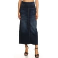 thumbnail image 5 of Fashion2Love Women's Juniors/Plus Size High Waisted Shaping Pull-On Stretch Denim Long Skirt, 5 of 7