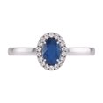 thumbnail image 5 of Round and Oval Shape Natural Sapphire Gemstone Ring in 14K White Gold (Size: 7.5), 5 of 6