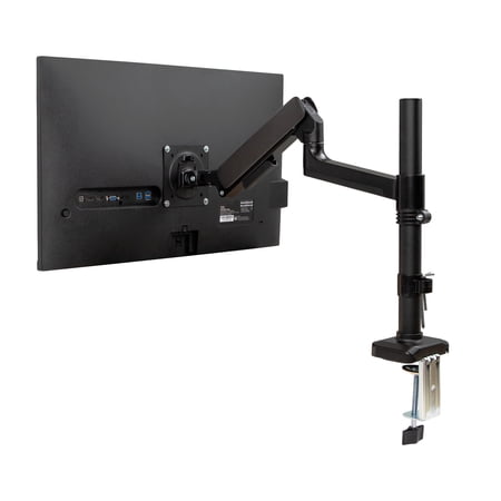 Mind Reader Single Monitor Arm for 13–32 Inch Screens, Gas Spring VESA Desk Mount, 180° Rotation, ±180° Swivel, ±65° Tilt, Holds up to 19.8 lbs, Black