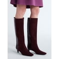 thumbnail image 2 of Scoop Women’s Two Tone Kitten Heel Knee High Boots, Wide Width Available, 2 of 7
