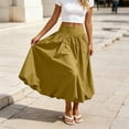 thumbnail image 6 of YSUEJPF Women's Bubble Midi Skirt Elastic Waist Puffy Hem Skirt Solid Casual Beach Skirts, 6 of 6