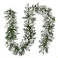 thumbnail image 5 of National Tree Company Pre-Lit Artificial Christmas Garland, Green, Snowy Green, White Lights, Decorated With Pine Cones, Frosted Branches, Battery Operated, Christmas Collection, 9 Feet, 5 of 6