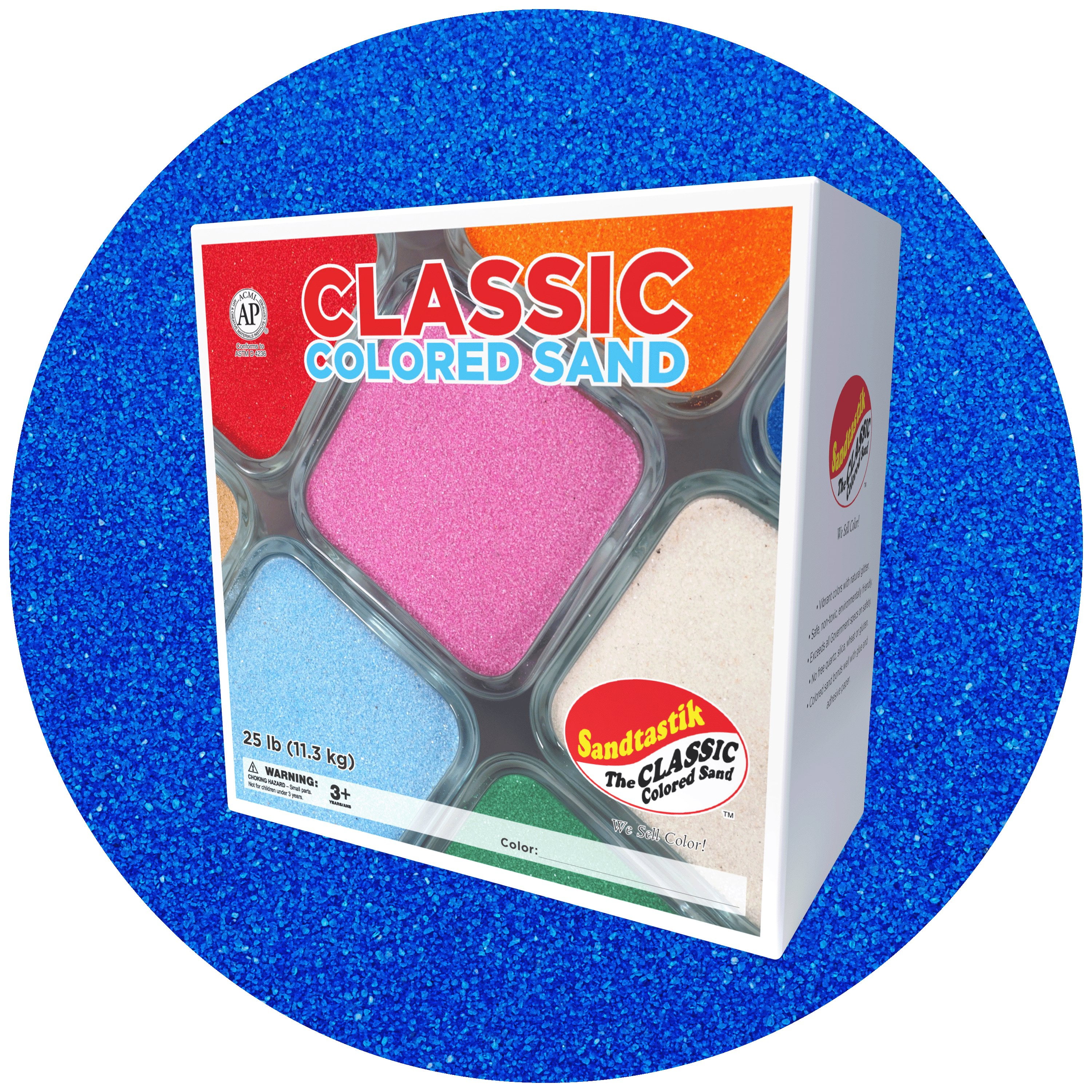 Sandtastik Classic Colored Sand, Blue - 10 lb