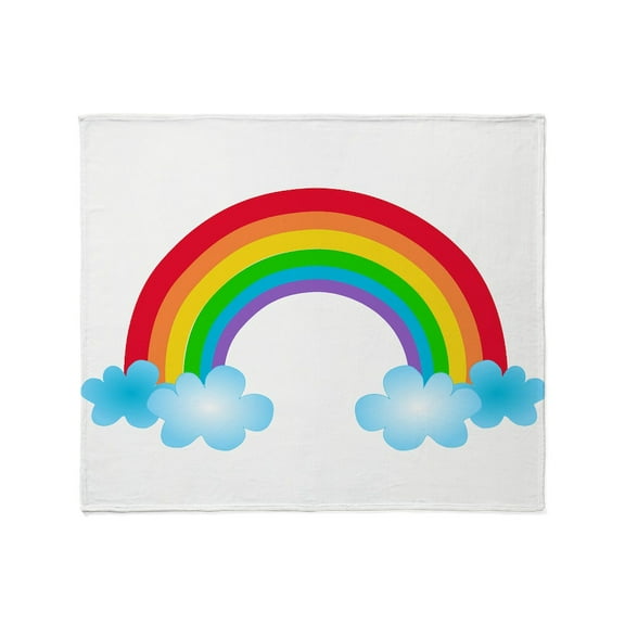 CafePress - Rainbow & Clouds Throw Blanket - Soft Fleece Throw Blanket, 50"x60" for All Ages