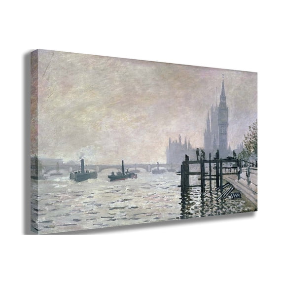 Monet "The Thames Below Westminster" (1871) Canvas Print