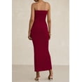 thumbnail image 2 of Vestido PRETTYGARDEN ajustado fruncido con hombros descubiertos, rojo vino, XXL, 2 of 9