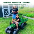 thumbnail image 3 of Outfunny 24V Ride on Toy for Big Kids, Powered Ride On Tractor with Trailer & Remote - Green, 3 of 9
