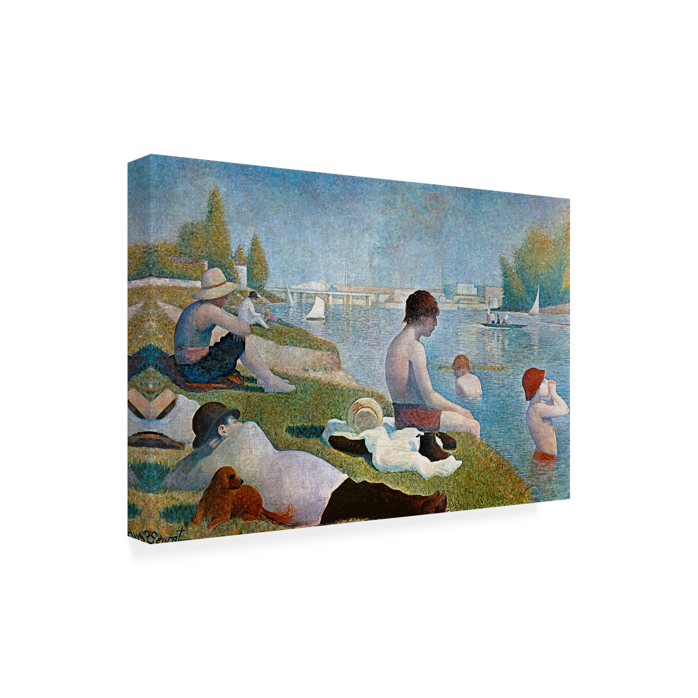 Georges Seurat 'Bathing at Asnieres' Canvas Art