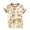 Beige**, variant on CYRBOKO Girls Summer Pajama Sets, Cotton 2 Pieces Short Sleeve Sleepwear Sets Beige Size 6-7 T