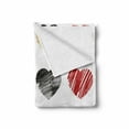 thumbnail image 2 of Romance Soft Flannel Fleece Throw Blanket, Hand Drawn of Heart Love Valentines Wedding Theme Print, Cozy Plush for Indoor and Outdoor Use, 60" x 80", Pale Coffee Black Red, by Ambesonne, 2 of 6