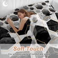 thumbnail image 5 of Black Grey Duvet Cover Set, Geometric Gold White Hexagon Modern Soft Duvet Cover Twin Size Bedding Set 4 Pieces, 1 Quiltcover and 2 Pillowcases with Zipper, 1 Bed Sheet for All Seasons, 5 of 9