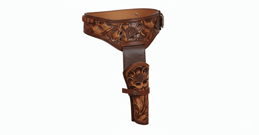 TJAYZ Western Drop Loop Leather Gun Belt and Holster, Right Hand, 44/45 Caliber, HARVEST 42"