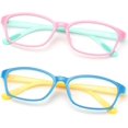 thumbnail image 1 of Paquete de 2 gafas bloqueadoras de luz azul para niños de 3 a 12 años, para computadora, 1 of 5