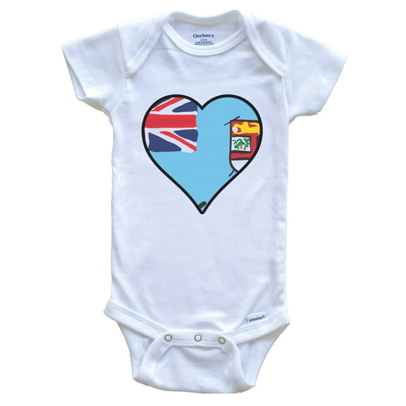 Fiji Heart Fijian Flag Baby Bodysuit