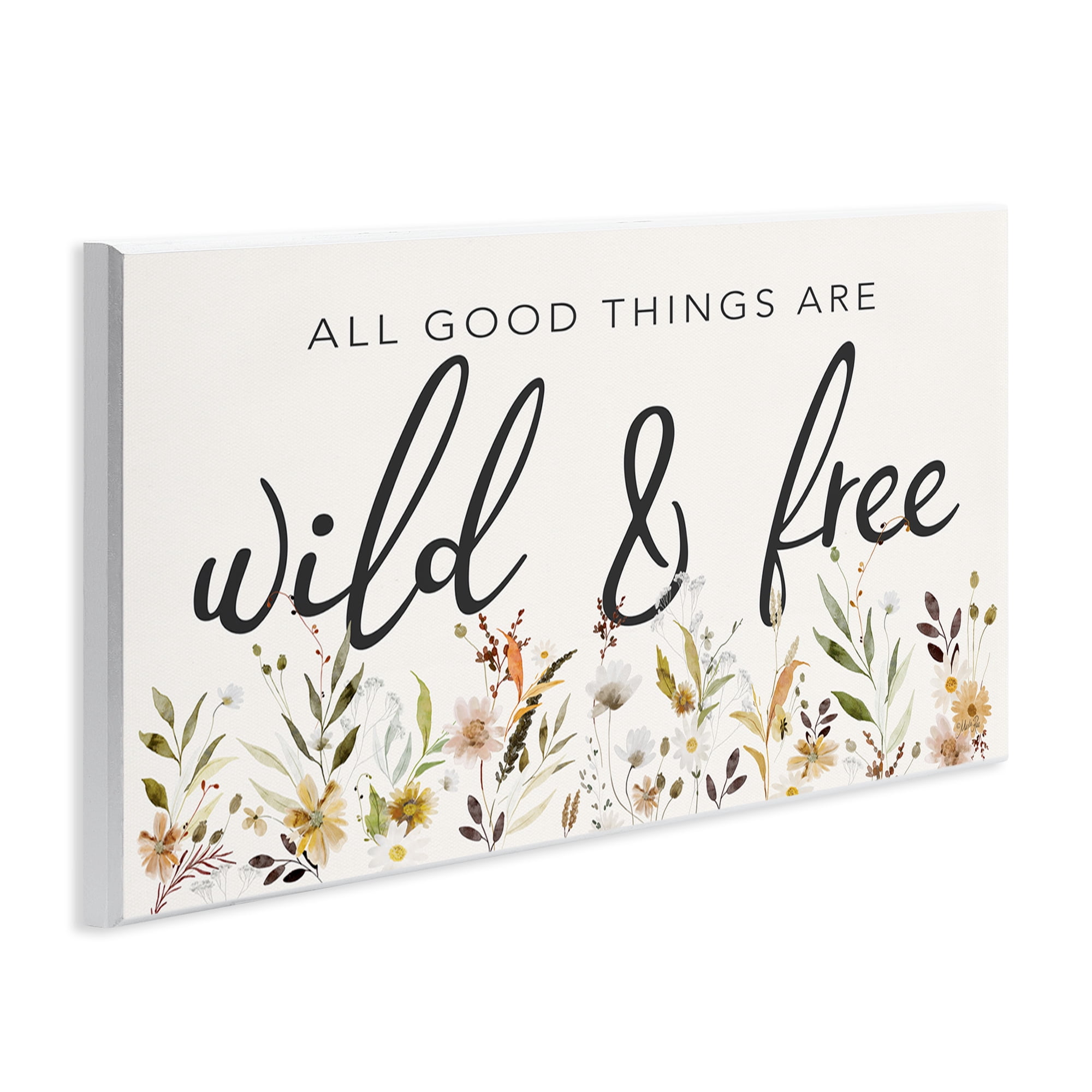 Stupell Industries Wild & Free Sentiment Botanical & Floral Painting Unframed Art Print Wall Art, 17 x 7