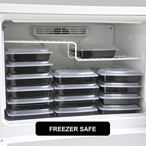 Freshware Meal Prep Containers - 21 Pack Of 3-Compartment Bento Boxes, 24 Oz Each - Microwave, Dishwasher & Freezer Safe