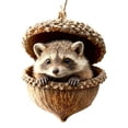 thumbnail image 2 of Forest Animal Acorn Ornaments 2026, Sleeping Squirrel Snuggled in Acorn Shell Ornament 2026 – 3D Resin Cottagecore Tree Decor, Small Christmas Gift, 2 of 8